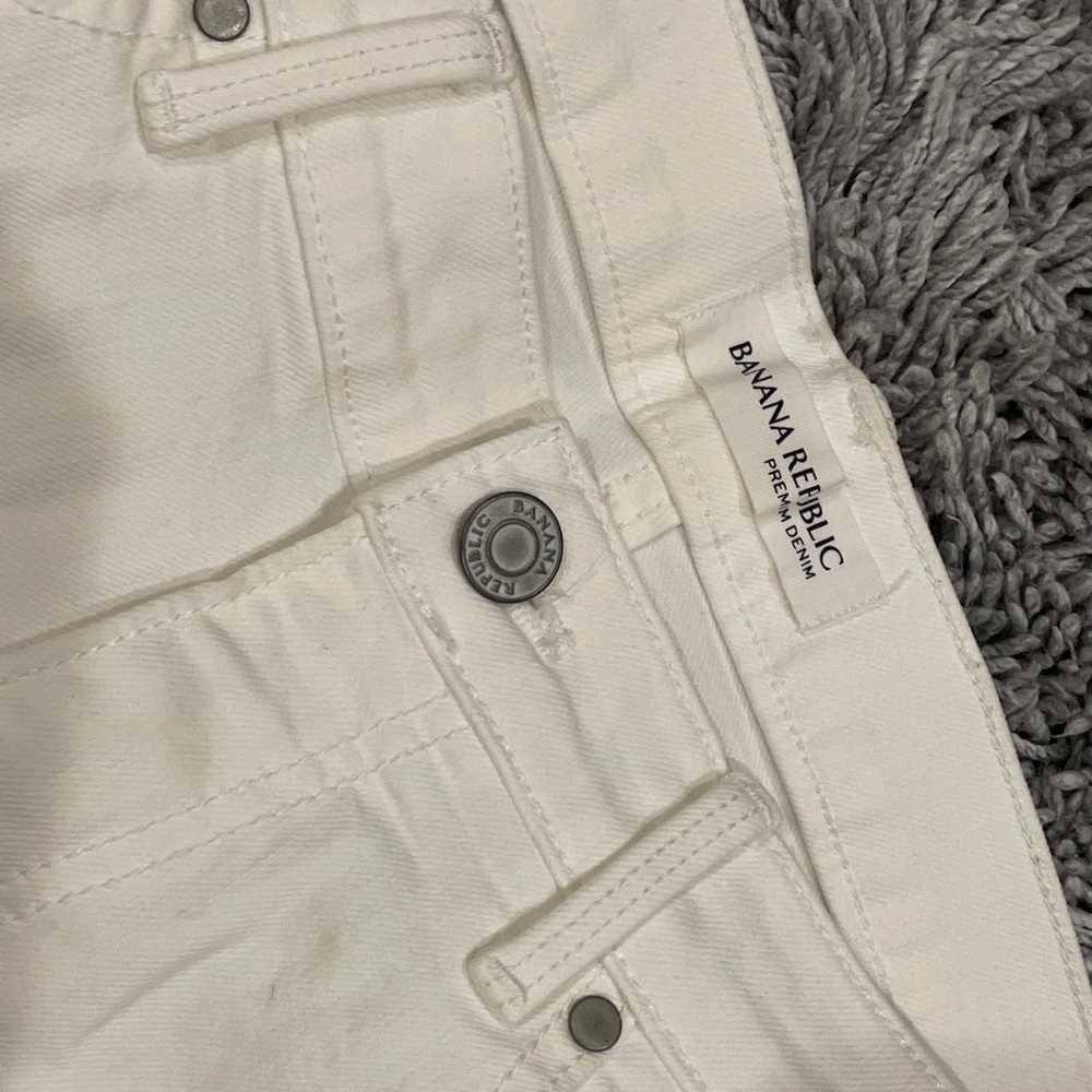 White jean shorts